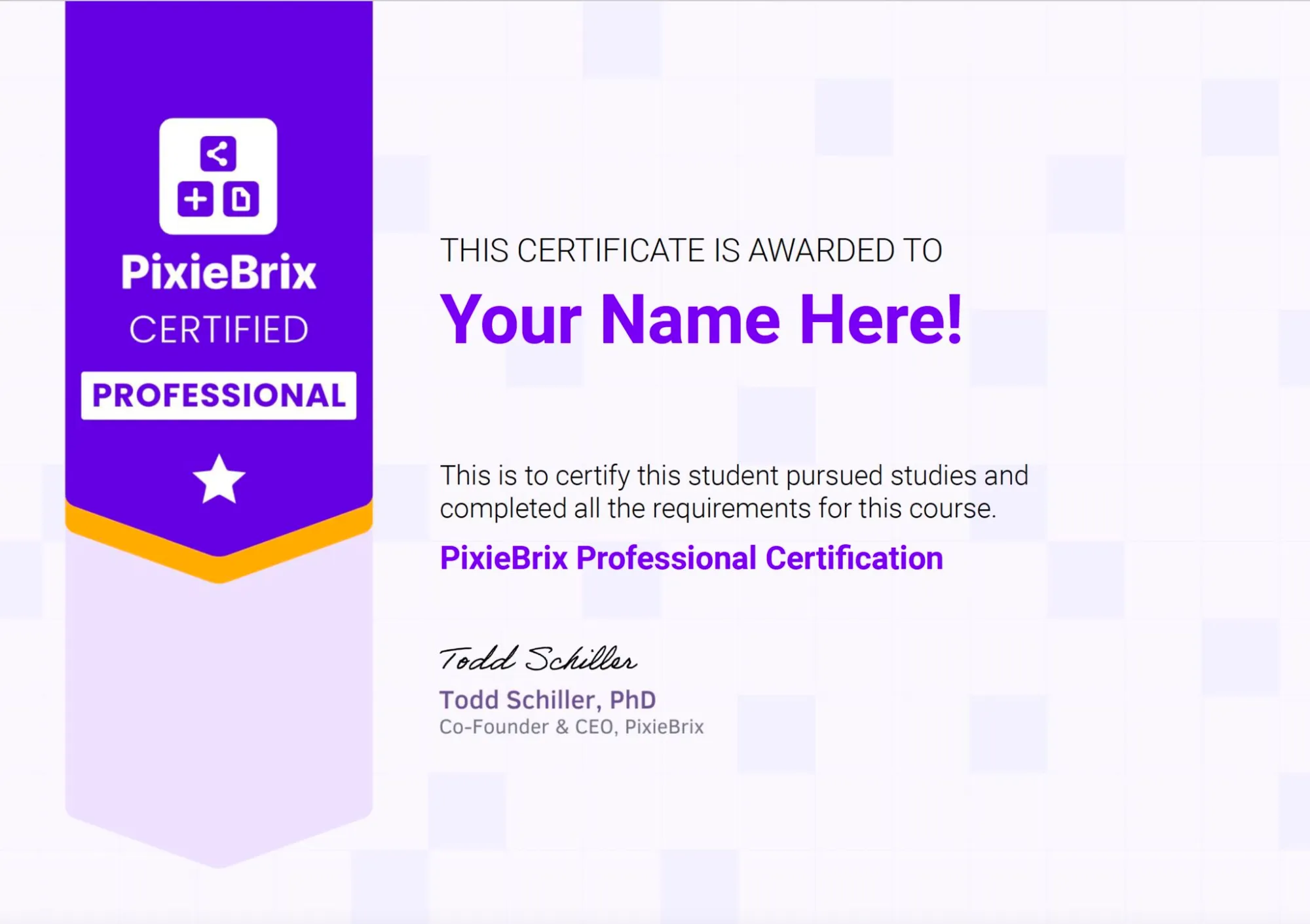 PixieBrix Professional Certification badge